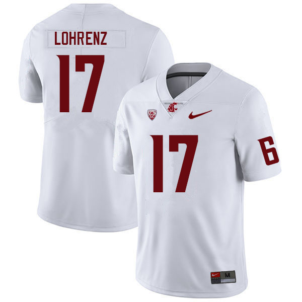 Washington State Cougars #17 Justin Lohrenz College Football Jerseys Sale-White